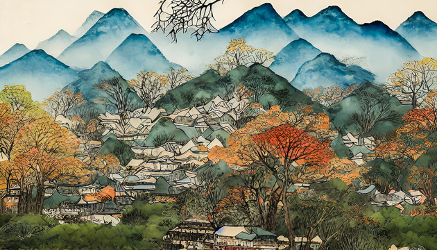 山水風(fēng)光裝飾畫