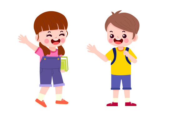 卡通學(xué)生男孩女孩