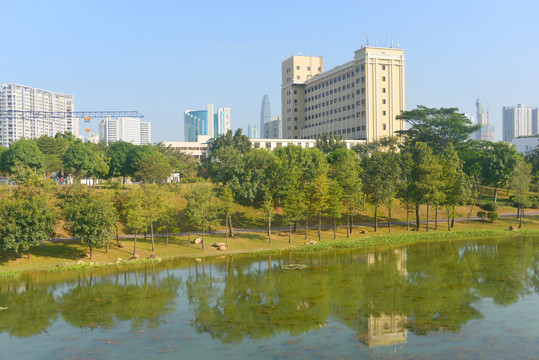 深圳中心公园景观湖畔市话大厦