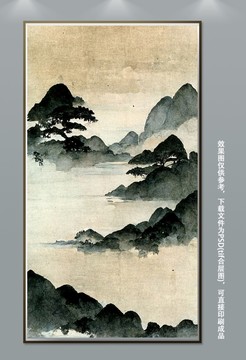 抽象水墨山水挂画壁画