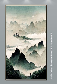 抽象水墨山水挂画壁画