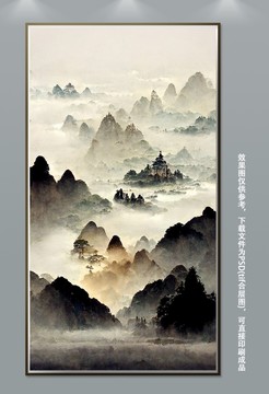 抽象水墨山水掛畫壁畫8
