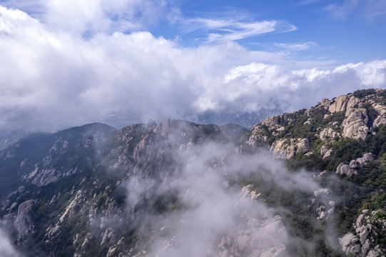 航拍青岛崂山风景区