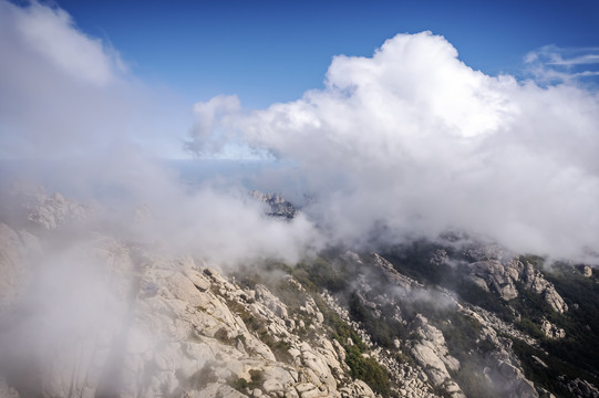 航拍青岛崂山风光风景