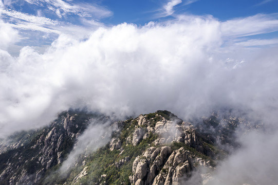 航拍青岛崂山风景区