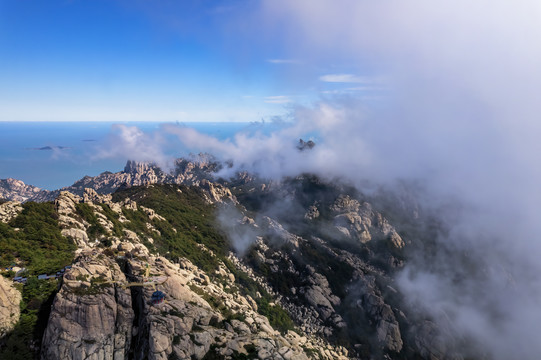 航拍青岛崂山风景区