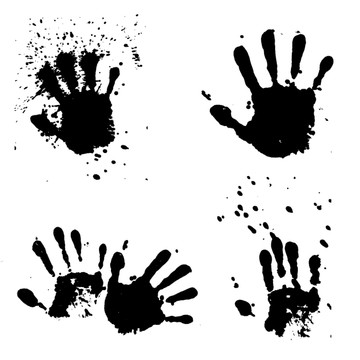 幼儿绘画手印喷溅颜料