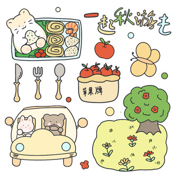 小兔小熊秋游記貼紙