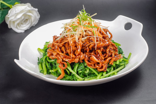 肉醬扒茼蒿