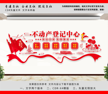 不動產(chǎn)登記中心文化墻