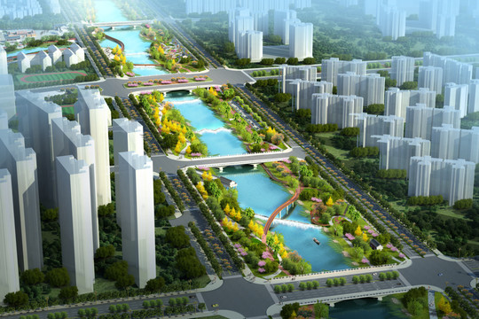 河道整治效果圖