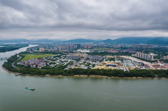 杭州富阳城市风光航拍