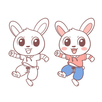 卡通可愛小兔子