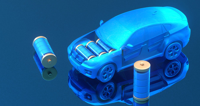 3D渲染新能源概念汽车