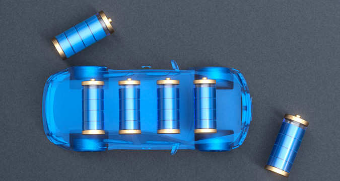 3D渲染新能源充電汽車概念