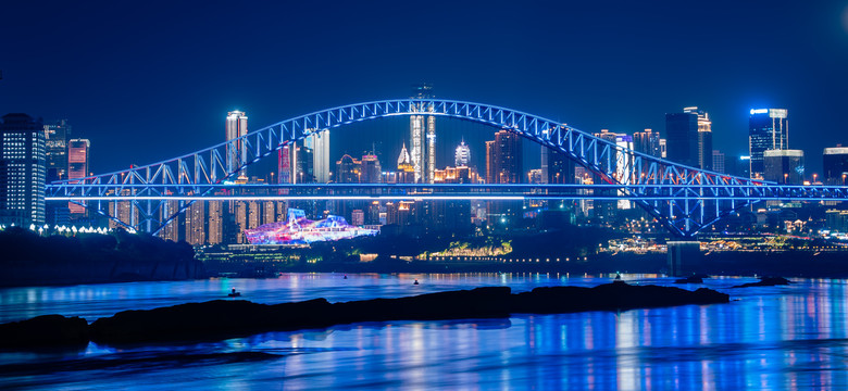 重庆夜景朝天门长江大桥