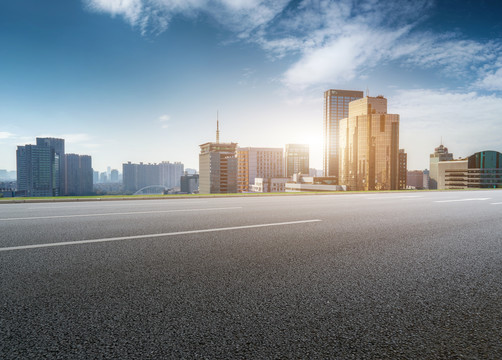 城市道路和现代建筑