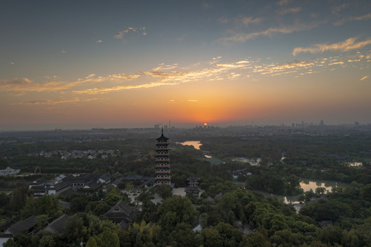 江苏扬州大明寺瘦西湖航拍