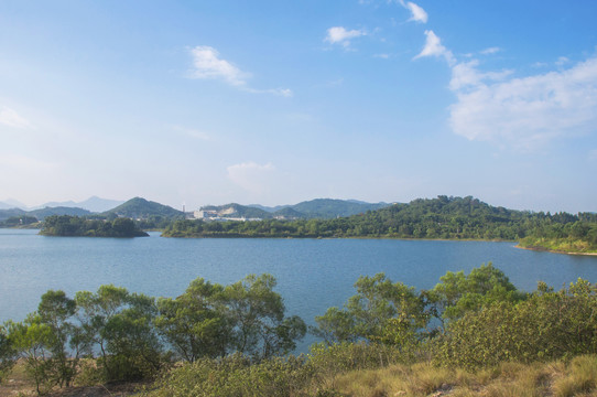 水库湖畔风景