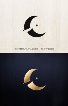月亮星星鹰logo标志商标