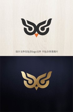 猫头鹰眼镜logo标志商标