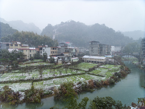 广西桂林市雪景