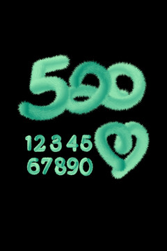 520綠色毛絨紫色文字