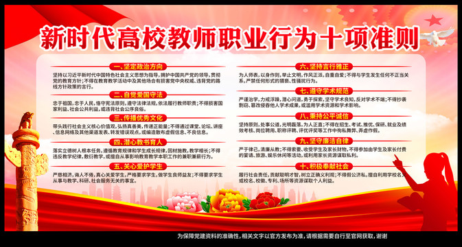 高校教師職業(yè)行為十項(xiàng)準(zhǔn)則
