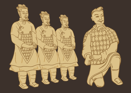 兵馬俑彩色