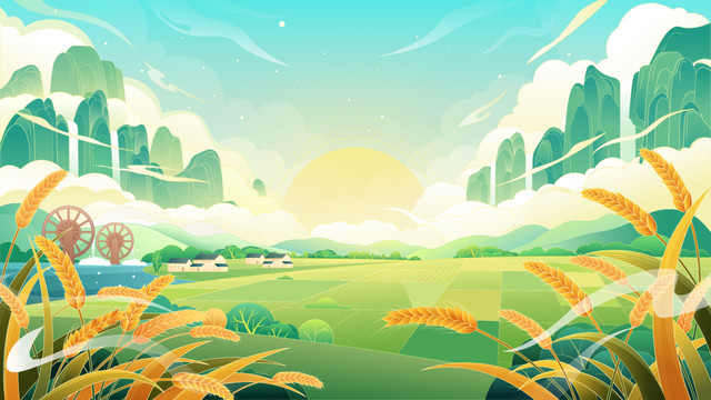 二十四節(jié)氣芒種國風(fēng)插畫