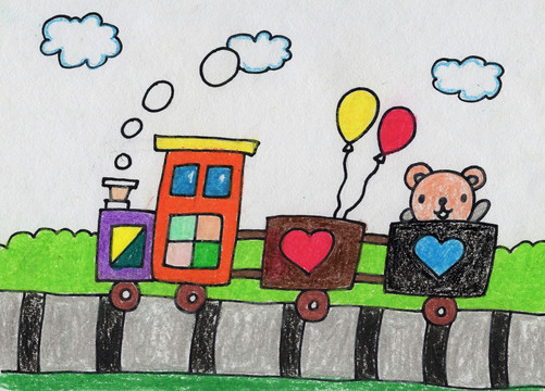 儿童插画小火车