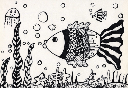 兒童插畫小魚