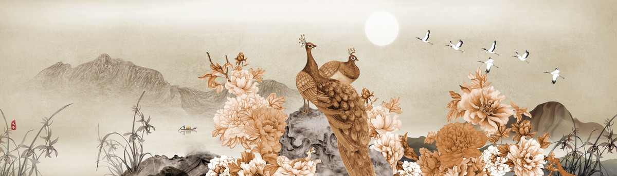 中式國(guó)畫(huà)花鳥(niǎo)裝飾畫(huà)
