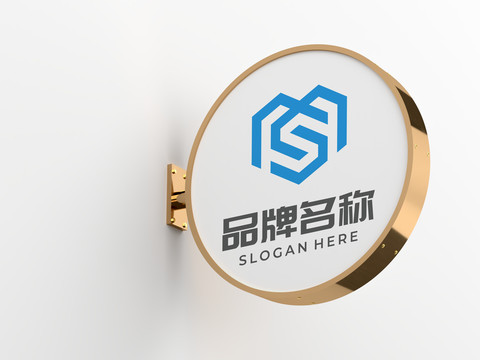 圆形灯箱logo样机