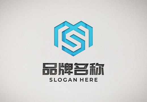 凹陷玻璃logo样机