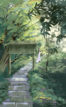 古風場景石板路