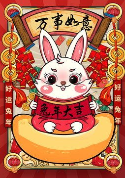 國(guó)潮兔年插畫