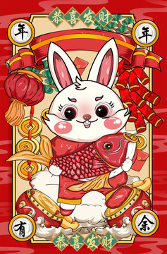 國(guó)潮兔年插畫