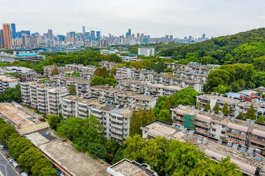 航拍武汉大学学生宿舍楼