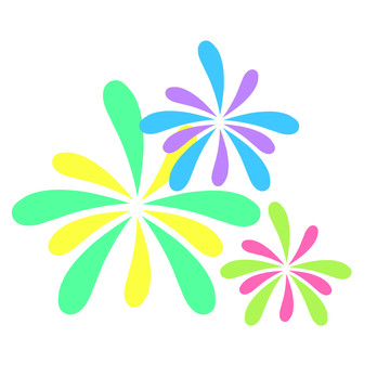 炫麗彩色煙花國慶貼紙