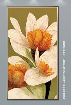 手繪油畫花卉客廳玄關(guān)裝飾畫