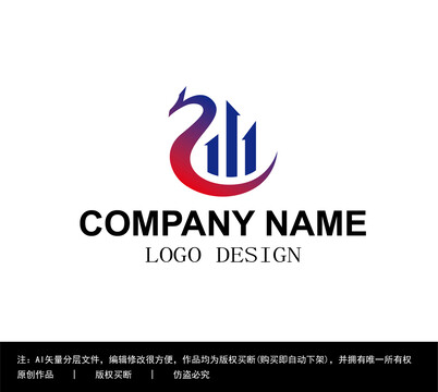 龍建筑logo