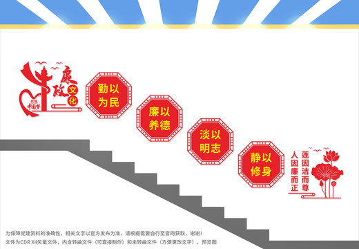 廉潔樓梯文化墻