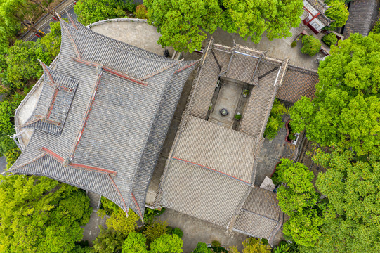 航拍武汉晴川阁景区