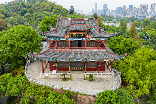 航拍武汉晴川阁景区