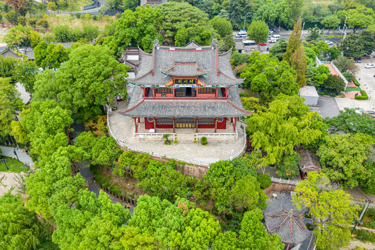 航拍武汉晴川阁景区