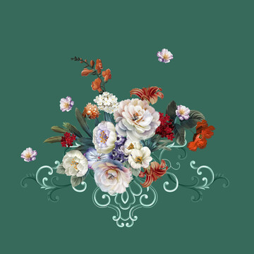 歐式牡丹花卉