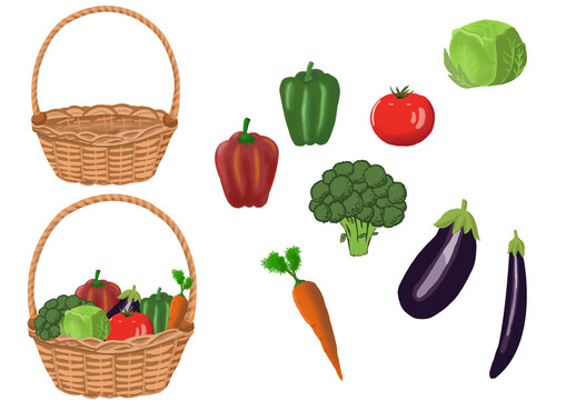 蔬菜和篮子组合