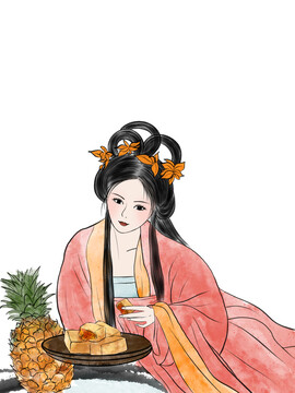 凤梨酥插画