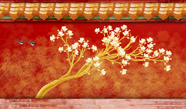 原創(chuàng)花鳥玉蘭花
